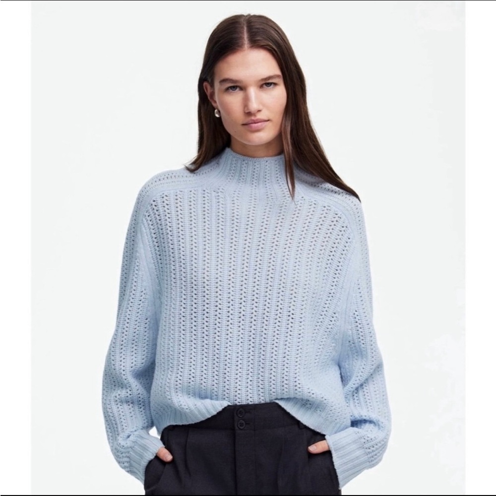 Madewell Pointelle Stitch Mockneck Sweater